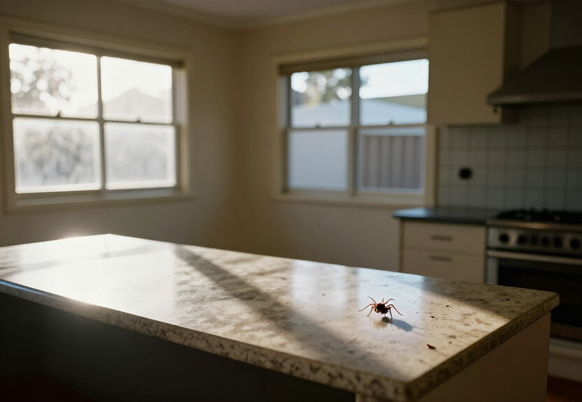 Spider nests in a Merrylands garage before treatment